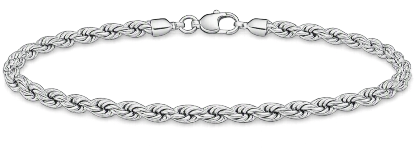 Sterling silver rope bracelet