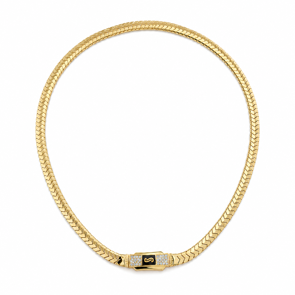 14K Yellow Gold Monaco Herringbone Chain